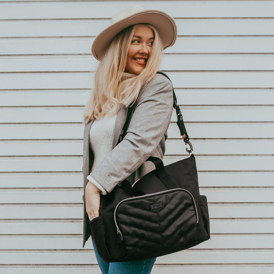 Babymel Amber Black Nappy Bag with Mum