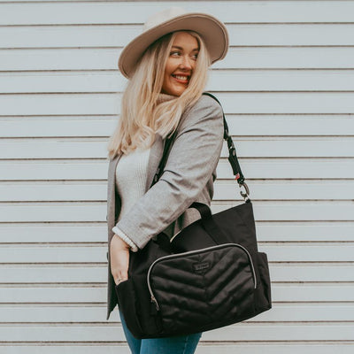 Babymel Amber Black Nappy Bag with Mum