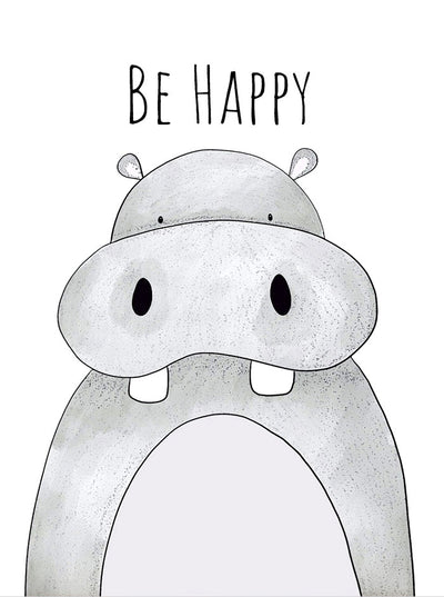 Be Happy Nursery Canvas Wall Art