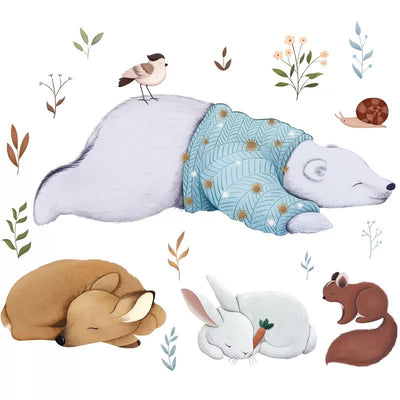 Bear & Friends Baby Nursery Wall Sticker on white background