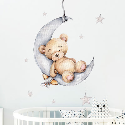 Bear & Moon Baby Nursery Wall Sticker