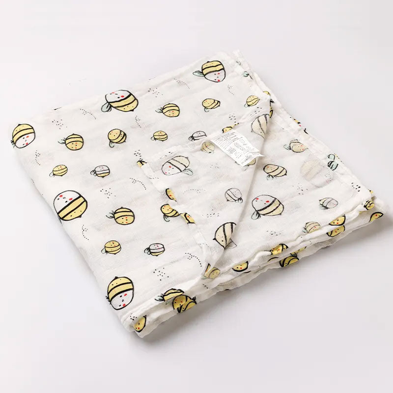 Bee Bamboo Baby Swaddle Wrap - 120 cm Diameter Front 1