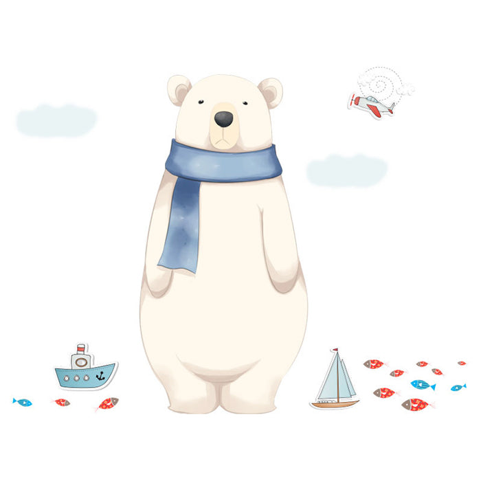 Big Polar Bear Baby Nursery Wall Sticker in plain background