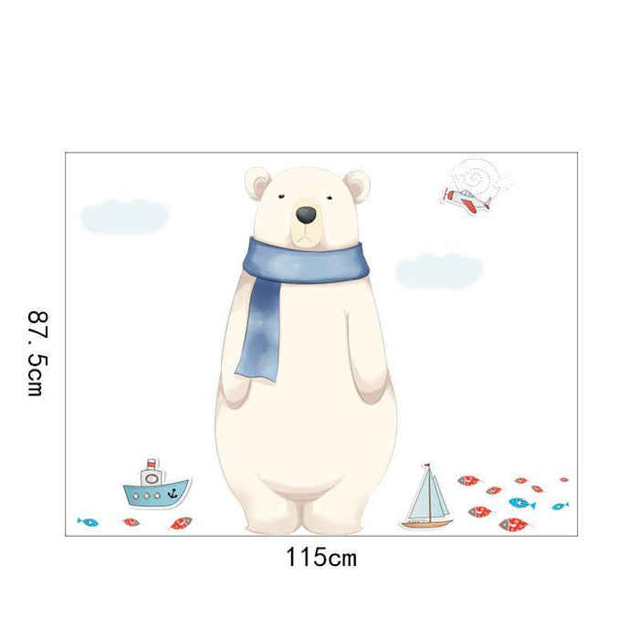 Big Polar Bear Baby Nursery Wall Sticker size