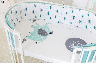 Blue Elephant Cot Sheet