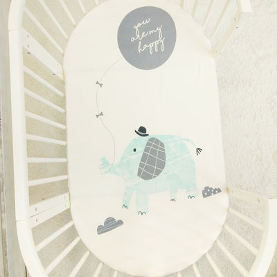 Blue Elephant Cot Sheet