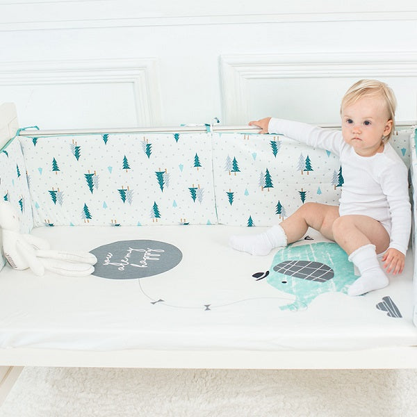 Blue Elephant Cot Sheet