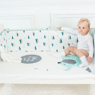 Blue Elephant Cot Sheet