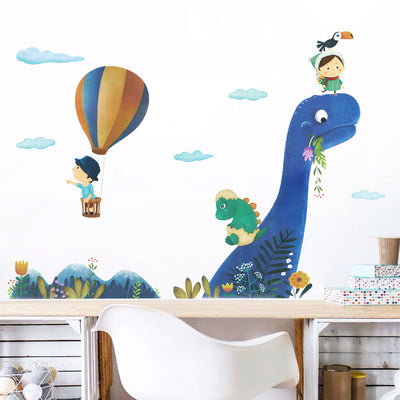 Blue Dinosaur & Friends Nursery Wall Sticker 1