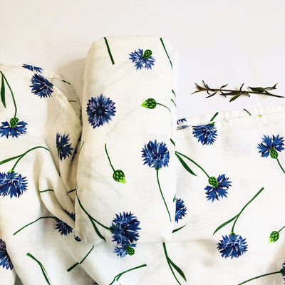 Blue Flowers Baby Swaddle Wrap
