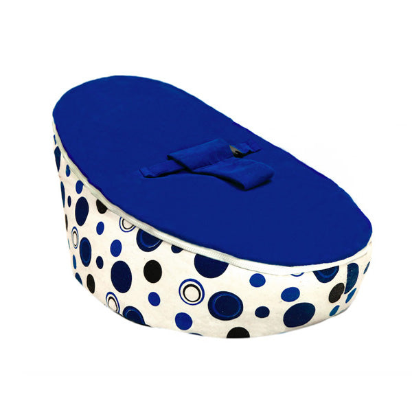 Blue Polka Dot Baby Bean Bag Front Side