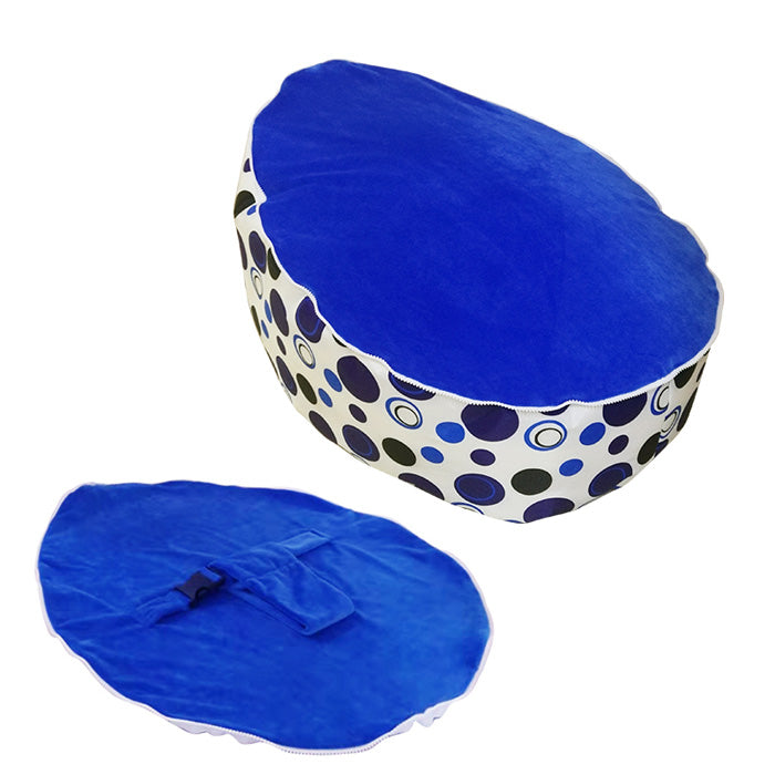 Blue Polka Dot Baby Bean Bag with seat cover