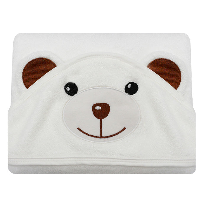 Brown Bear Baby Hooded Bath Towel front