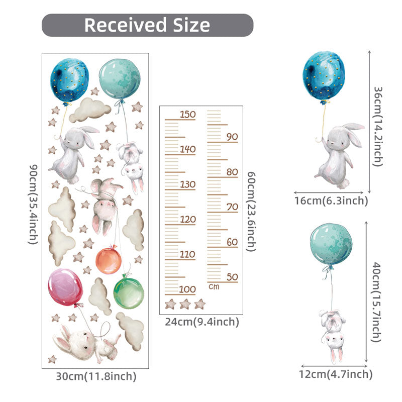 Bunnies Baby Nursery Height Chart Size 1