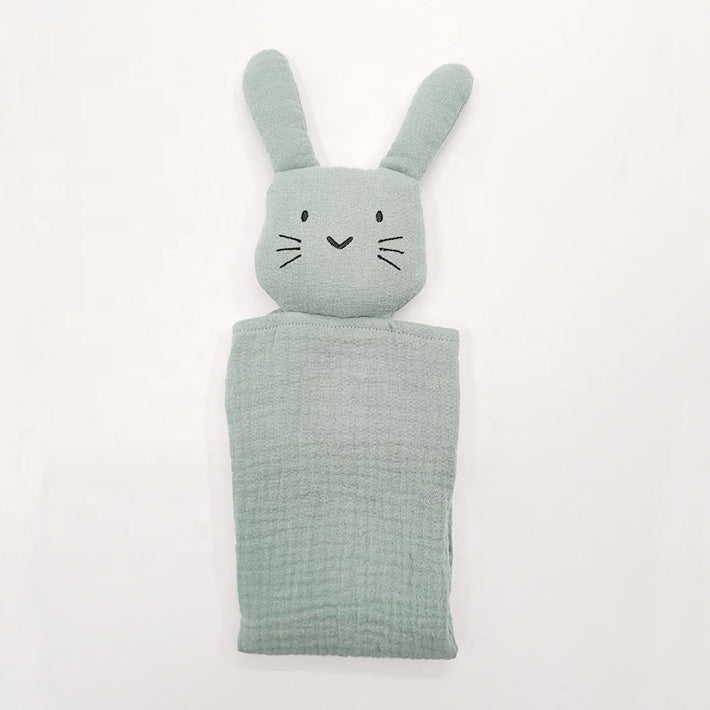 Bunny Baffi Baby Comforter Sage Color Folded
