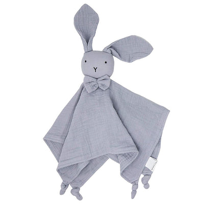 Bunny Bow Tie Baby Comforter Grey