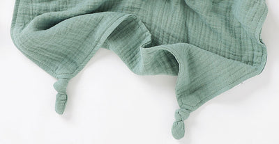 Bunny Bow Tie Baby Comforter Sage Closeup