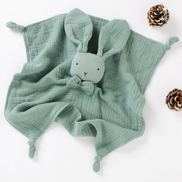 Bunny Bow Tie Baby Comforter Sage