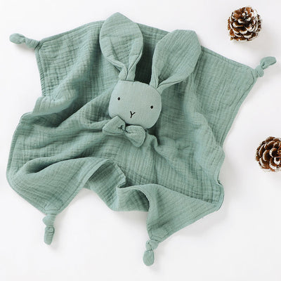 Bunny Bow Tie Baby Comforter Sage