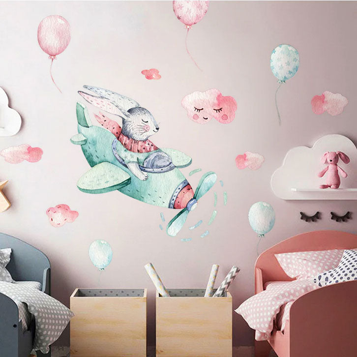 Bunny Pilot Baby Nursery Wall Sticker