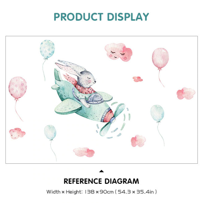 Bunny Pilot Wall Sticker size 2