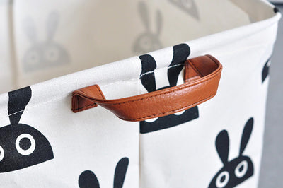 Bunny Square Collapsible Canvas Toy Storage Box Handle
