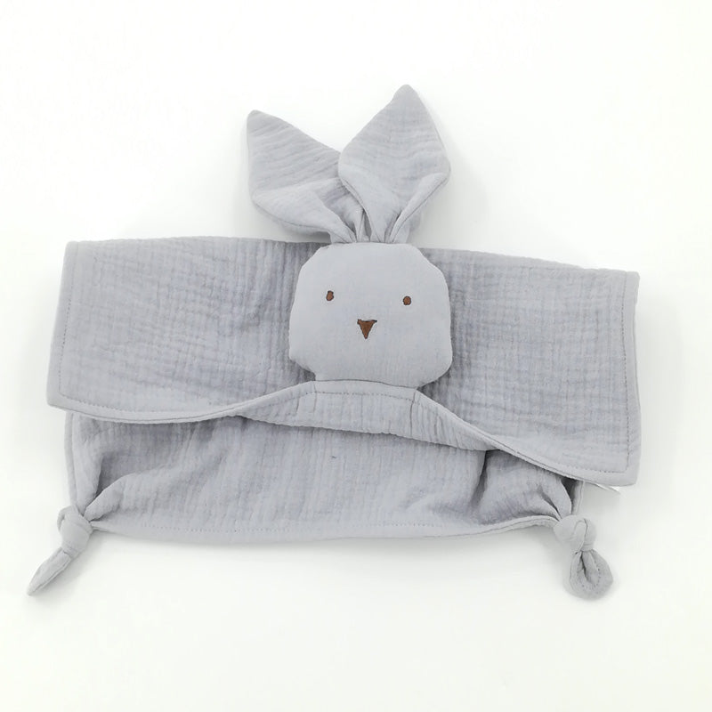 Bunny Tall Ears Baby Comforter Grey Close up