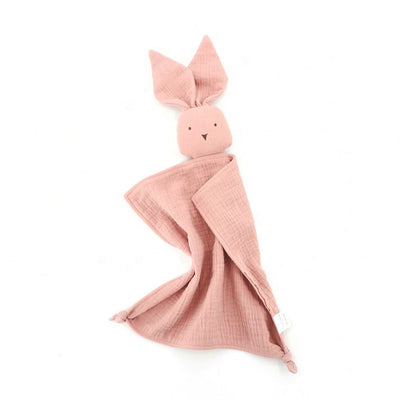 Bunny Tall Ears Baby Comforter Rose Front