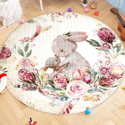 Bunny & Baby Round Cotton Play Mat 150-150 cm