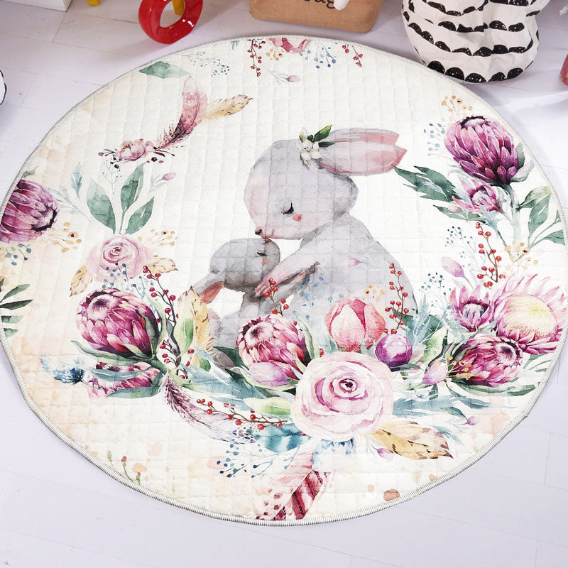 Bunny & Baby Round Play Mat 150-150 cm front