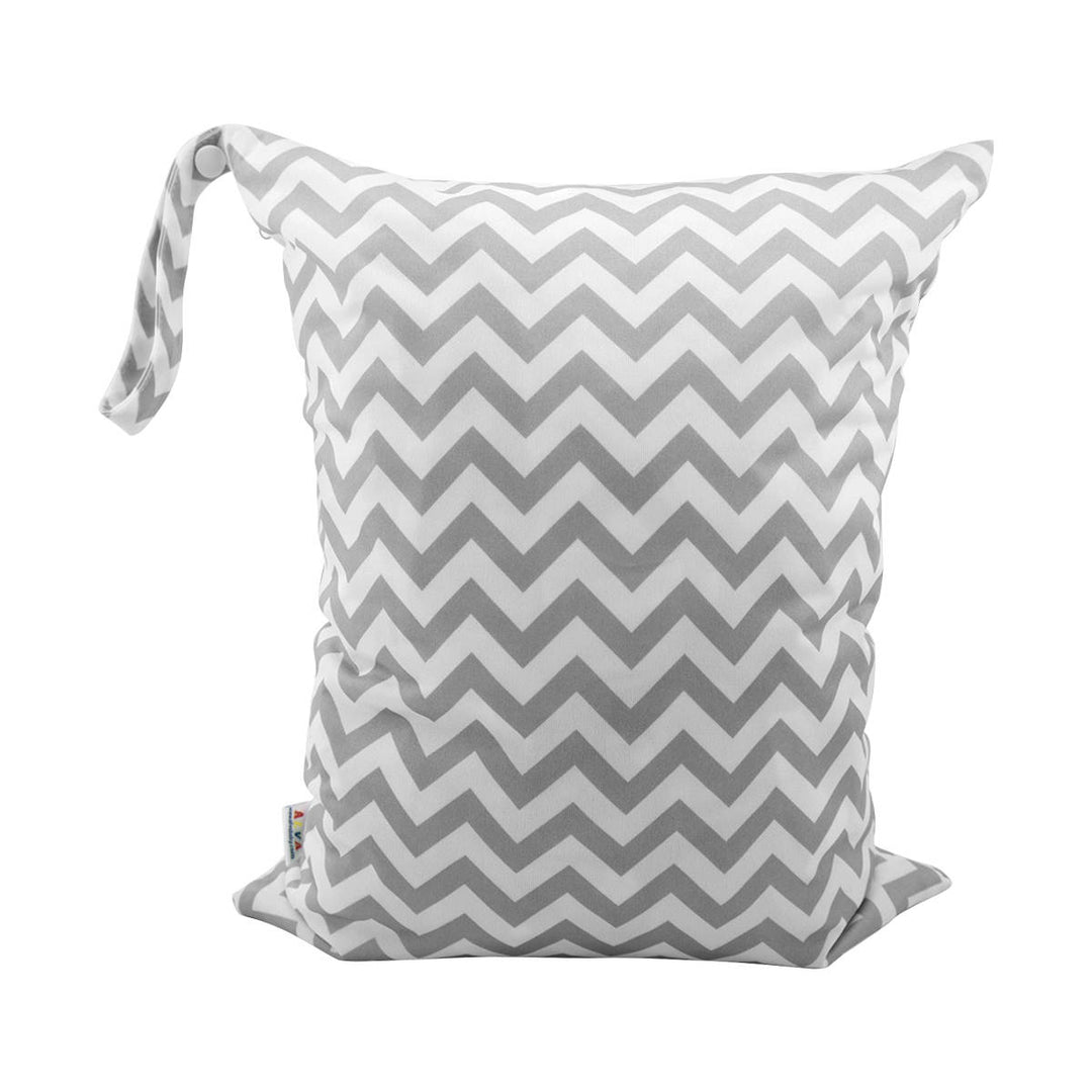 Chevron print cloth nappy waterproof storage bag - Back view