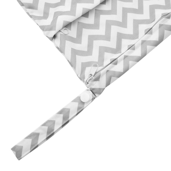 Chevron print cloth nappy waterproof storage bag - Carry Handle
