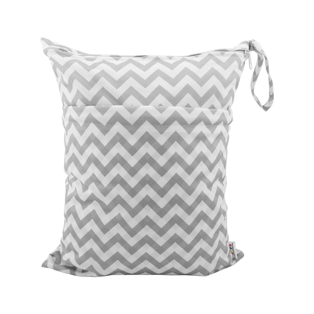 Chevron print cloth nappy waterproof storage bag - Front