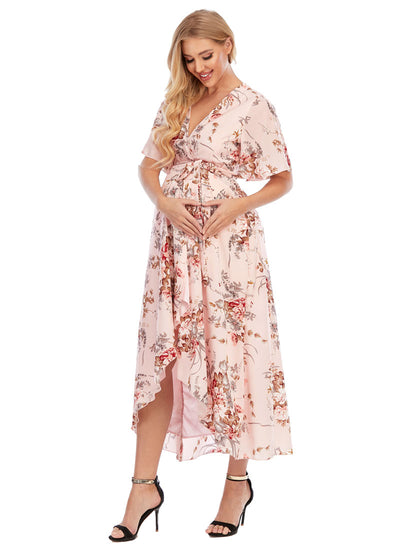 Chloe Maternity & Pregnancy Wrap Dress front 3