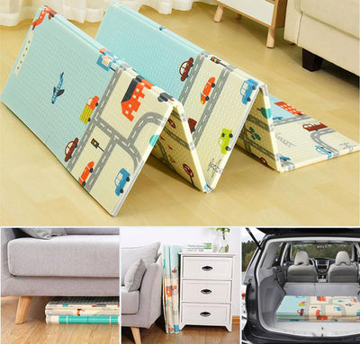 City Roads Reversible Baby Play Mat Folded