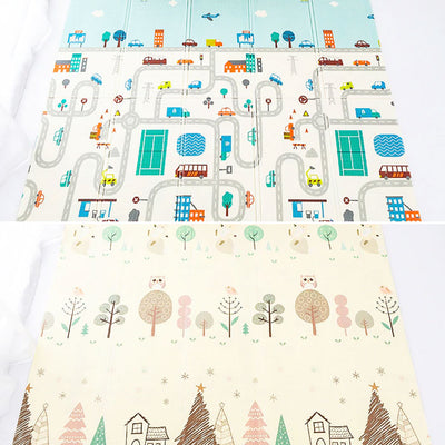 City Roads Reversible Baby Play Mat both designs