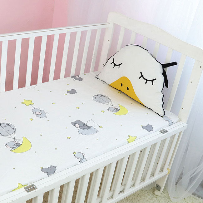 Clouds & Elephants Cot Sheet
