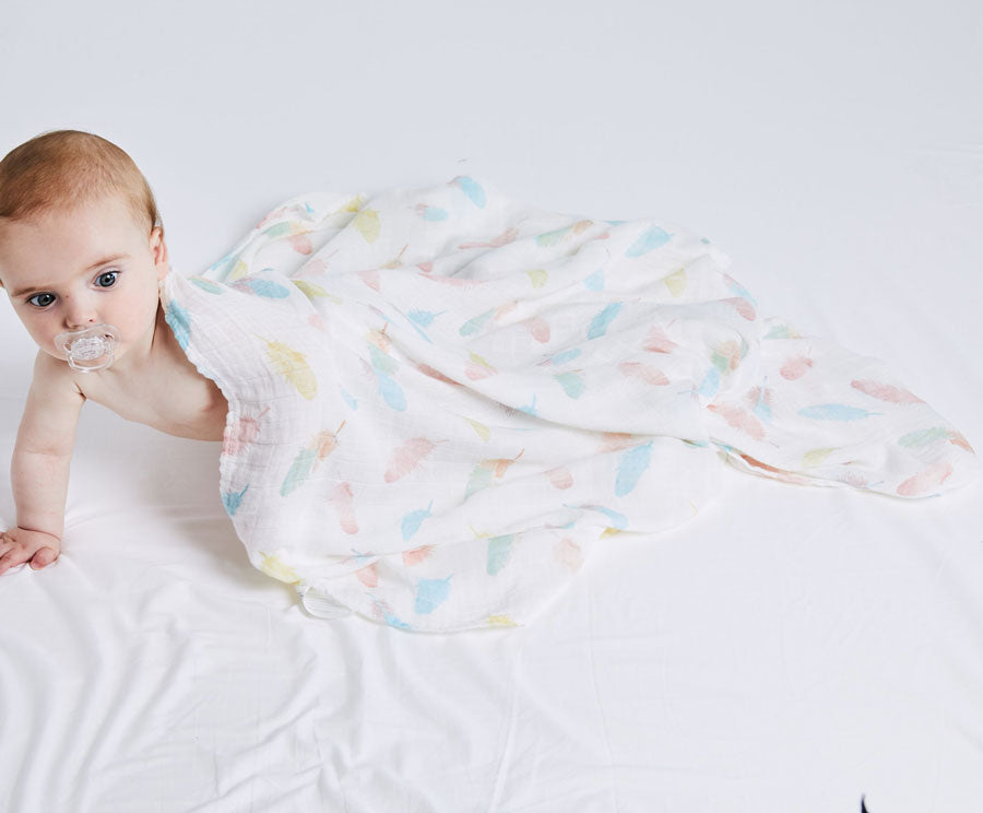 Colorful Feathers Baby Swaddle Wrap