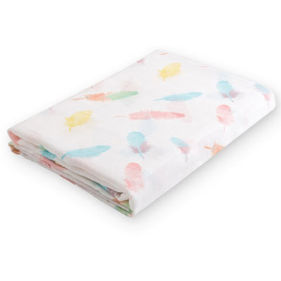 Colorful Feathers Baby Swaddle Wrap fold