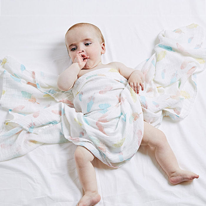 Colorful Feathers Baby Swaddle Wrap main