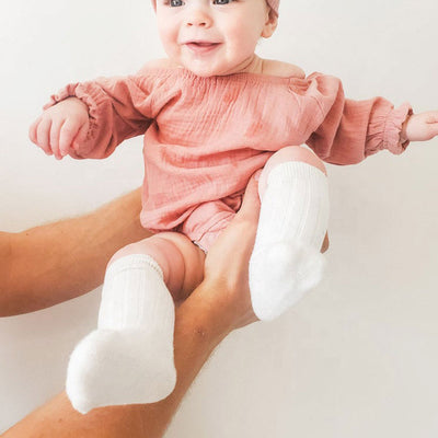 Cora Long Sleeve Baby Dress Romper Organic Cotton - Baby Dusty Rose