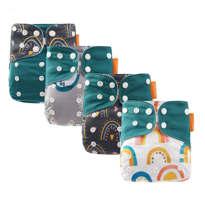 Cove 4 Pack Modern Adjustable, Washable & Reusable Cloth Nappies With 8 Inserts