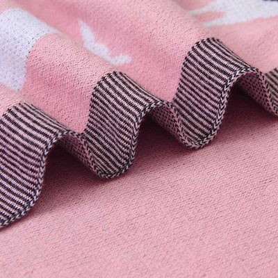 Cute Alpaca Pink Baby Blanket closeup