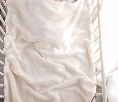 Cute Deer Mink Baby Blanket Backside