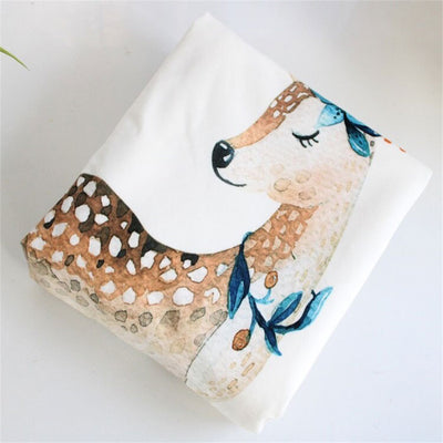 Cute Deer Mink Baby Blanket Fold