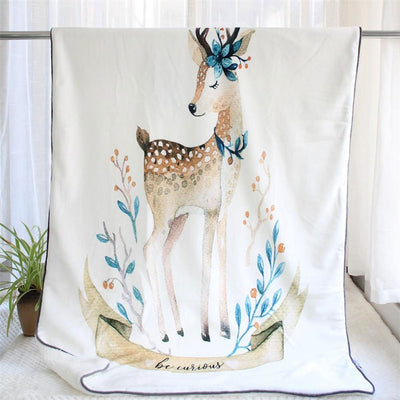 Cute Deer Mink Baby Blanket