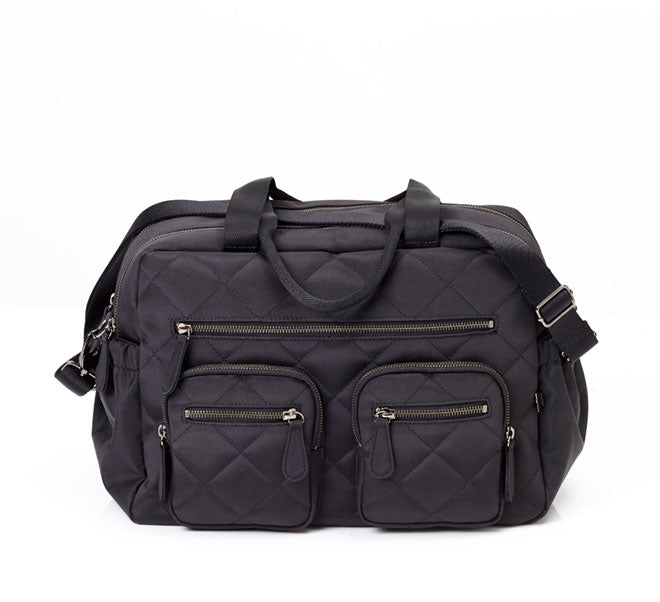 OIOI Diamond Quilted Black Carry All Nappy Bag