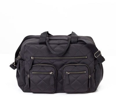 OIOI Diamond Quilted Black Carry All Nappy Bag