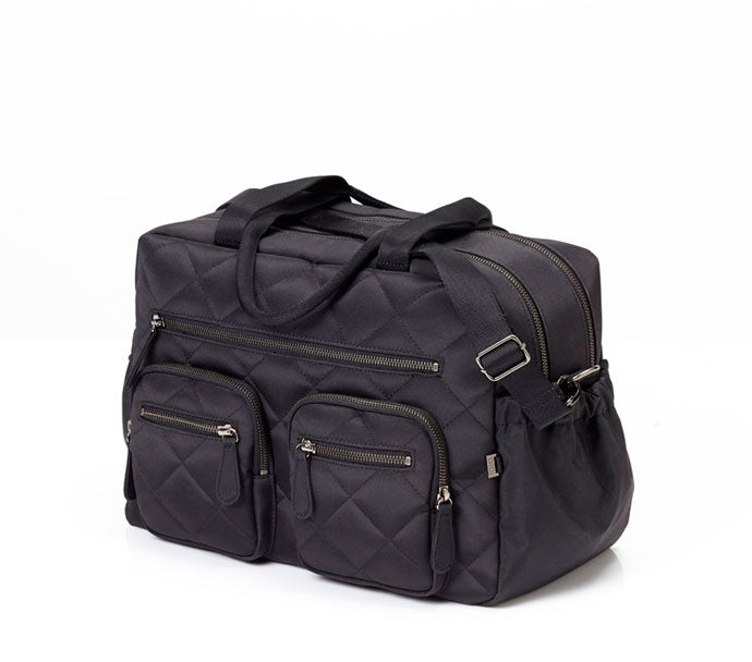 OIOI Diamond Quilted Black Carry All Nappy Bag