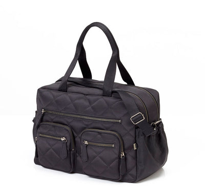 OIOI Diamond Quilted Black Carry All Nappy Bag